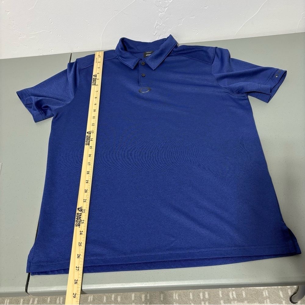 Oakley Regular Fit Short Sleeve Polo Men's Large Blue Athletic Casual FLAW Shirt - Picture 7 of 9